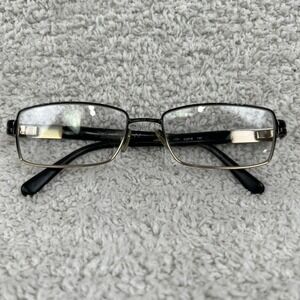 Versace 1137 Black Silver Rectangle Eyeglasses Frames 53-16-135 Italy Frame Only